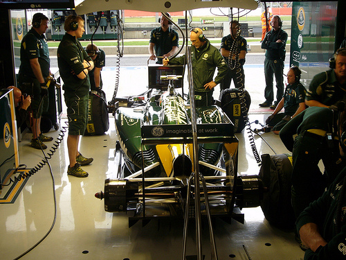 In the garage