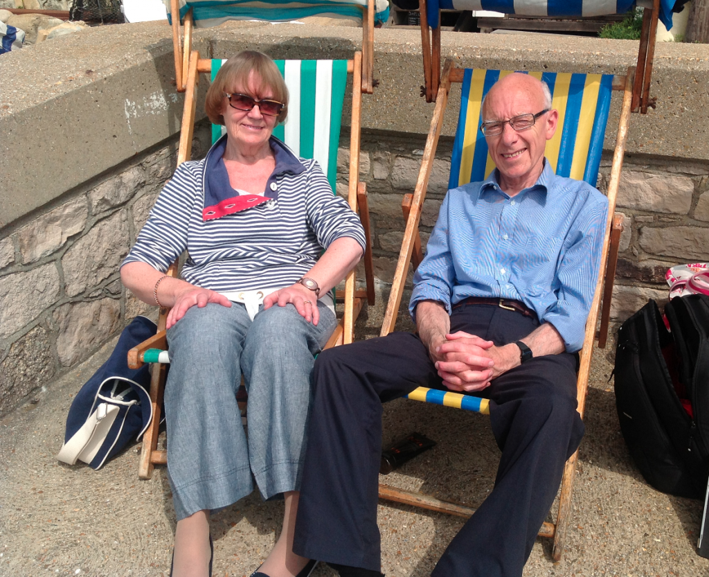 Dad and Mum in the same vacation spot they've been going to for 37 years